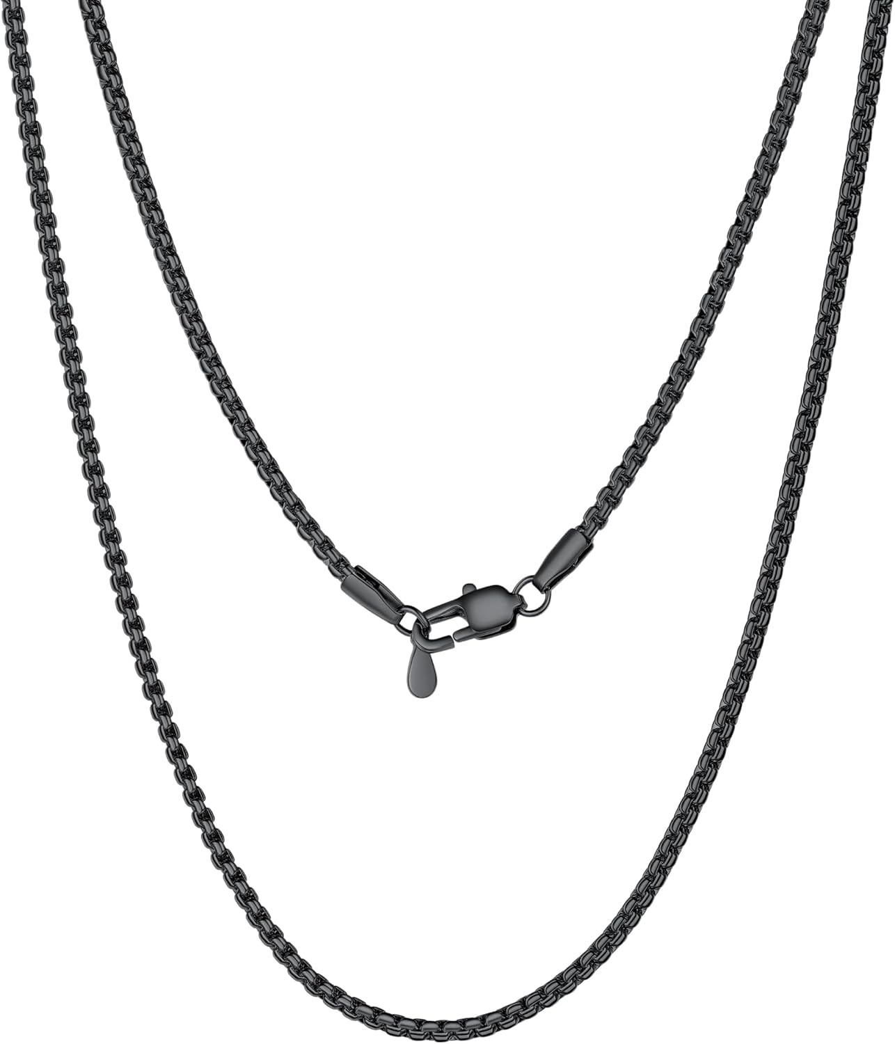 Detalle de PROSTEEL Herren-Halskette aus Edelstahl mit Karabinerverschluss – Venezianer-/Erbsketten-Optik, Breite 2–8 mm