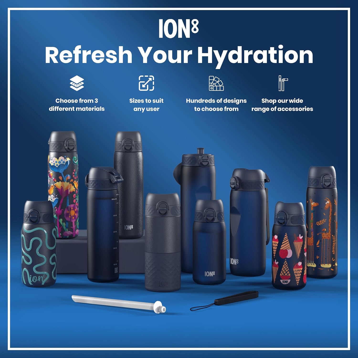 Thumbnail 6 de ION8 Lightweight Steel Kids Water Bottle, 400ml/13oz – Leak-Proof, Dishwasher Safe and Easy to Open