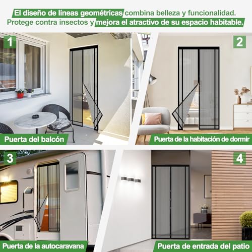 Detalle de Sekey 140x220cm mosquitera magnética para puerta