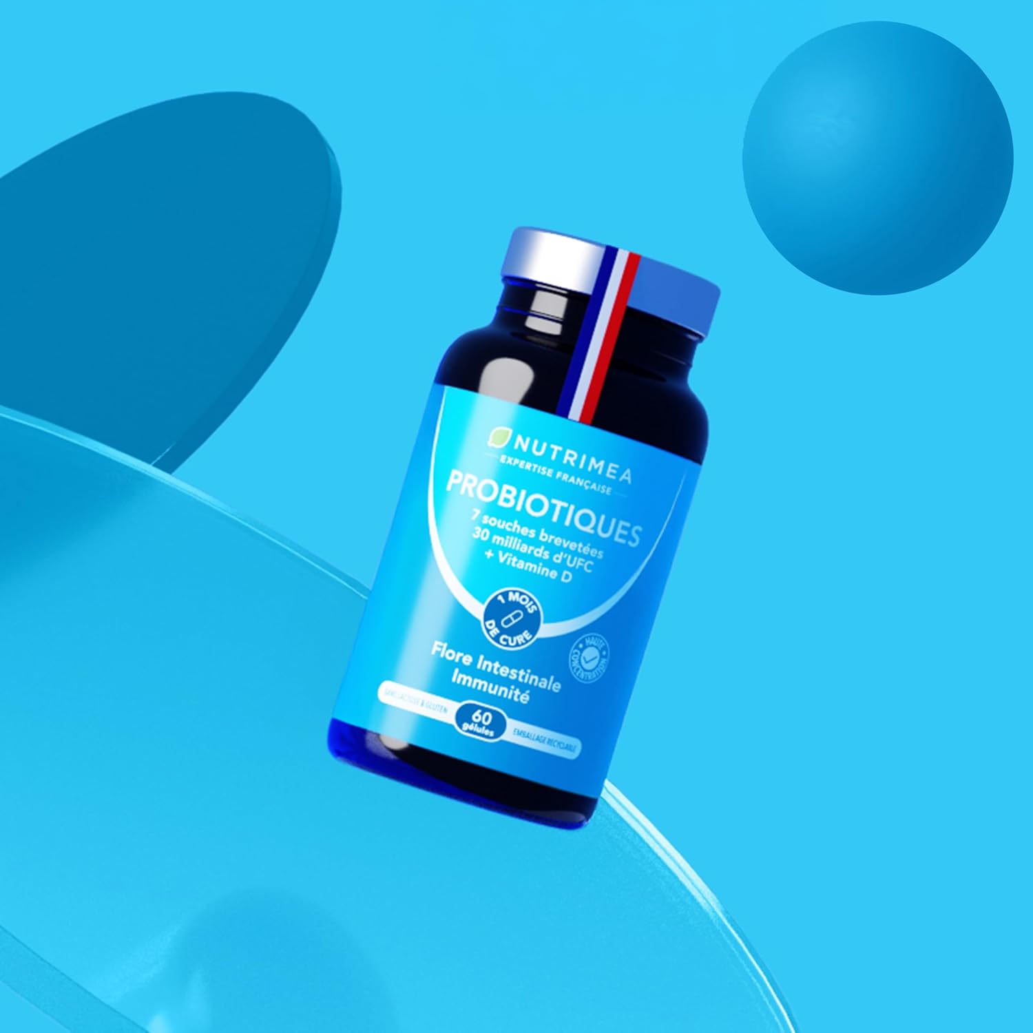 Thumbnail 6 de PROBIOTIQUE Flore Intestinale Probiotique FLORE INTESTINALE Complexe Ferments Lactiques + Vitamine D (7 souches) – 60 gélules vegan, fabriqué en France