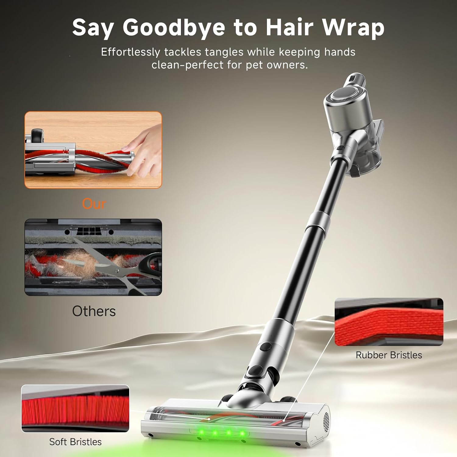 Thumbnail 4 de Shieal B20 Cordless Stick Vacuum, 45KPa, 1.5L Dust Cup, Anti-Tangle Brush