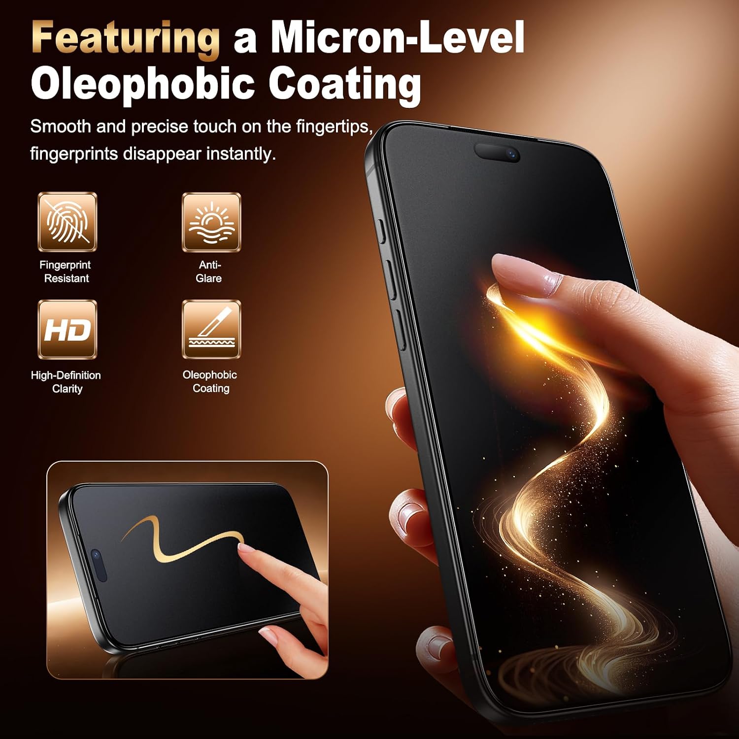Thumbnail 6 de UniqueMe iPhone 18 Pro Matte Privacy Screen Protector, 2-Pack