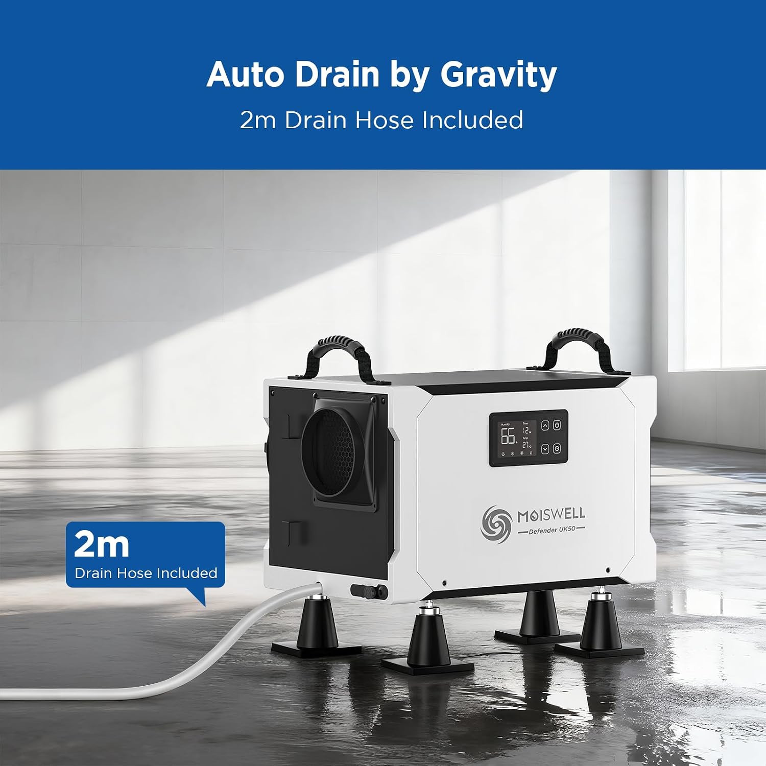 Thumbnail 3 de Moiswell 35L Commercial Dehumidifier with Pump – 35L moisture removal, continuous drain hose, low-noise operation