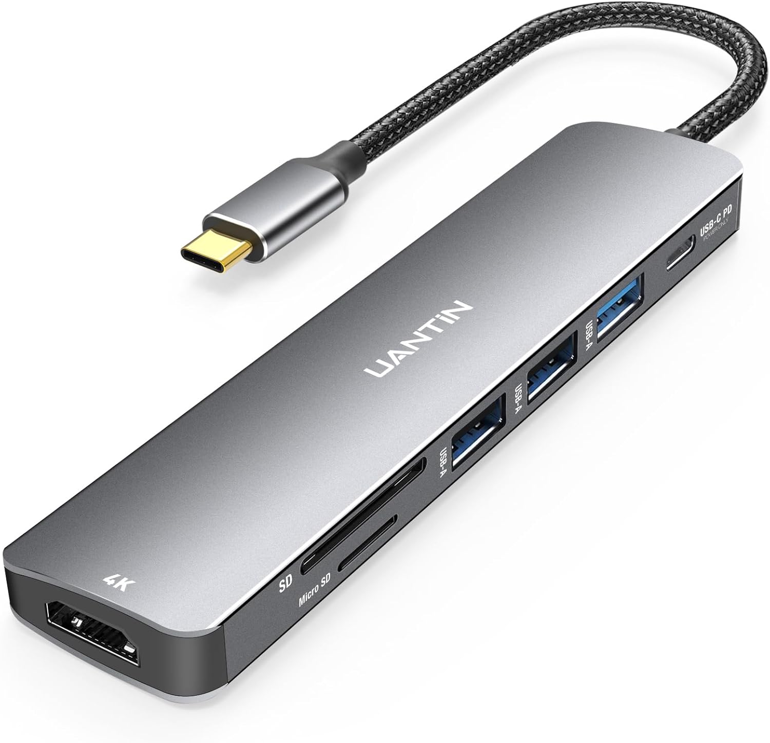 Detalle de UANTIN USB C Hub 7-in-1 with 100W PD
