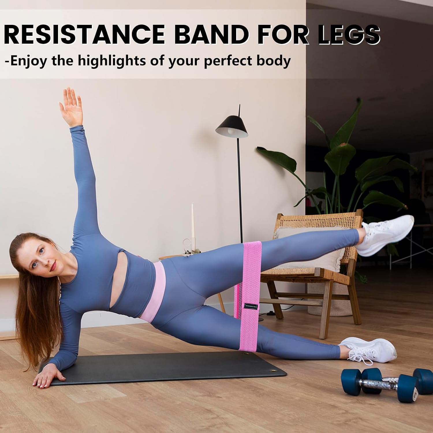 Thumbnail 5 de Exercise Band Set: Non-Slip Fabric Resistance Bands for Legs & Glutes