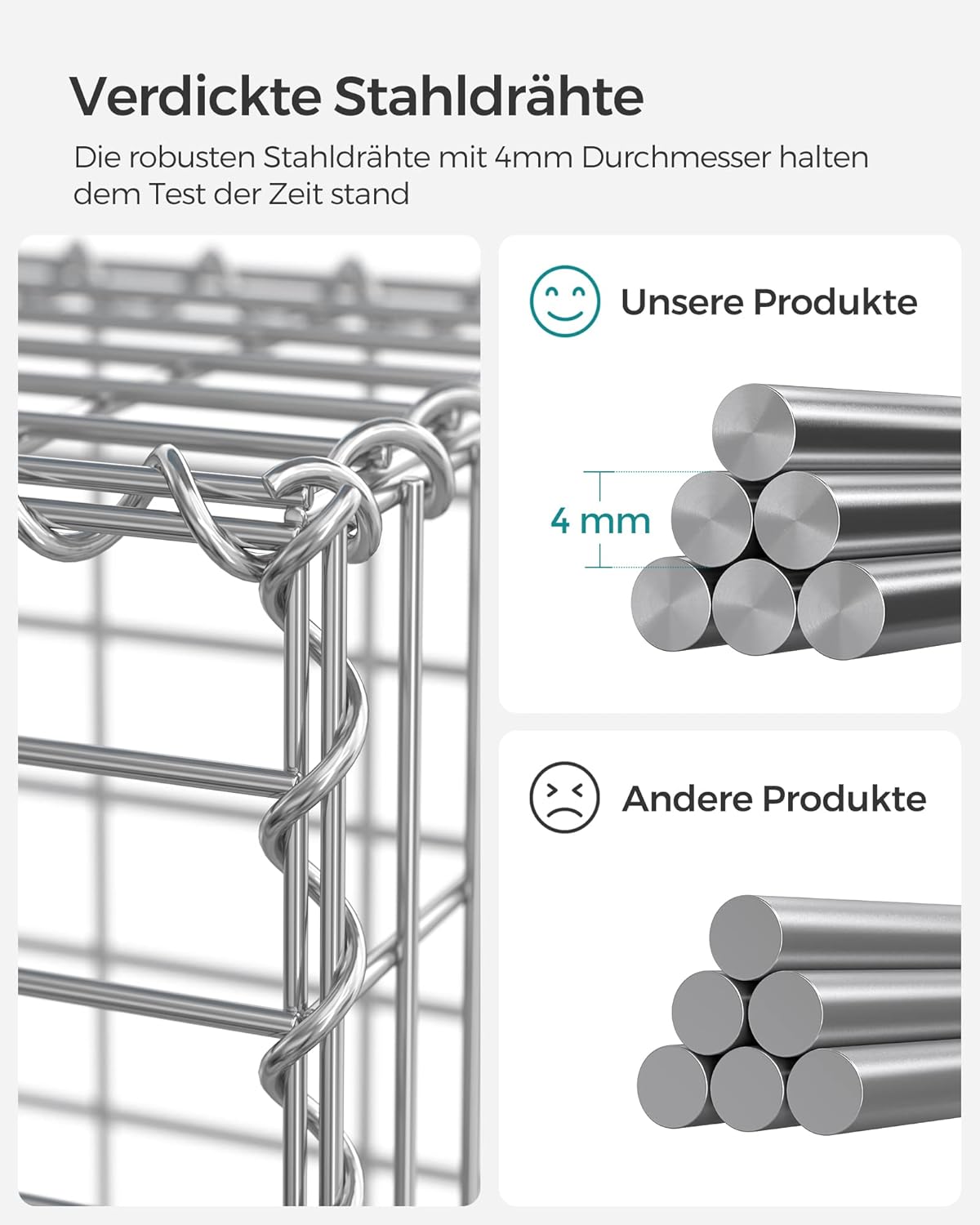 Detalle de Gabionenkörbe SONGMICS GGB255V1 mit 100 cm