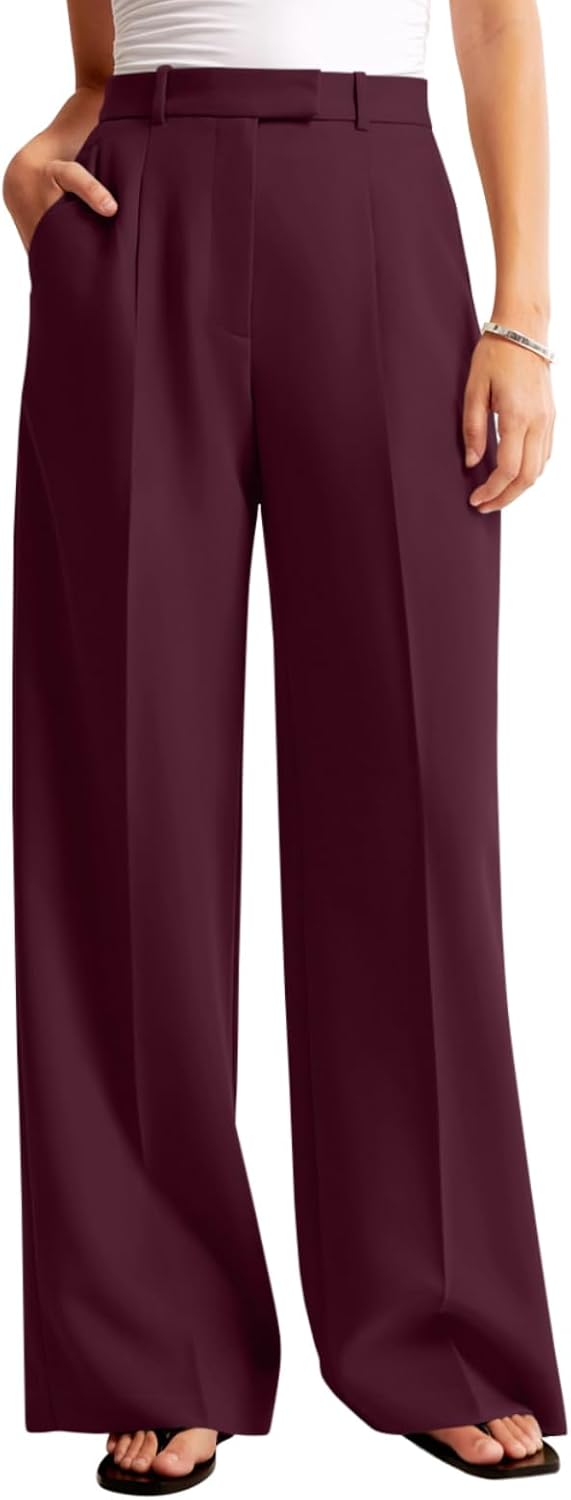Thumbnail 1 de NIMIN Women's Wide-Leg Work Pants, High-Waisted Palazzo Trousers with Pockets