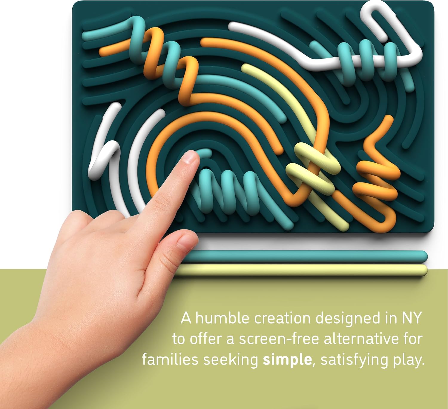 Detalle de Pushpeel PPAB001 Sensory Activity Board, Silicone Fidget Toy with 11 Strings