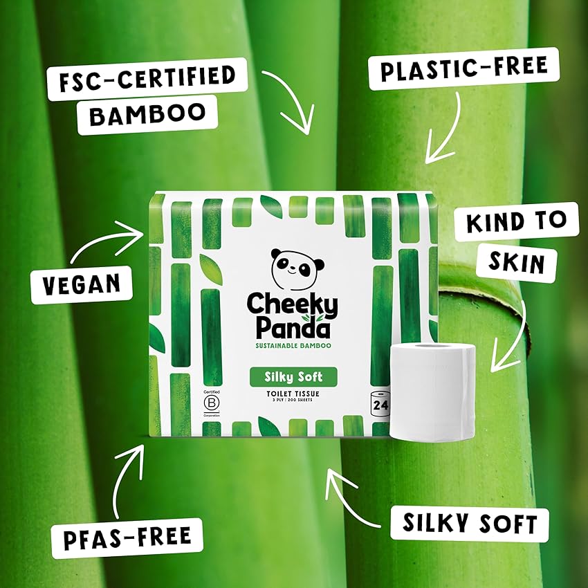 Detalle 2 de The Cheeky Panda 3 capas 24 rollos, 200 hojas