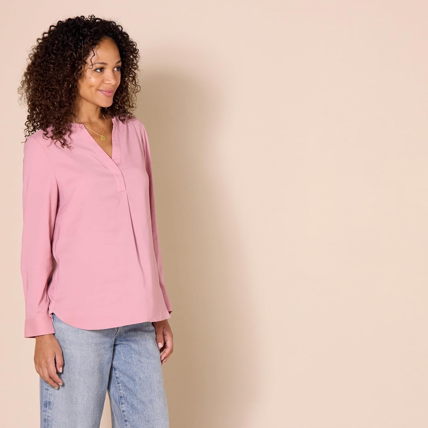 Thumbnail 2 de Amazon Essentials Damen Langärmlige Popover-Bluse aus Georgette mit lockerer Passform