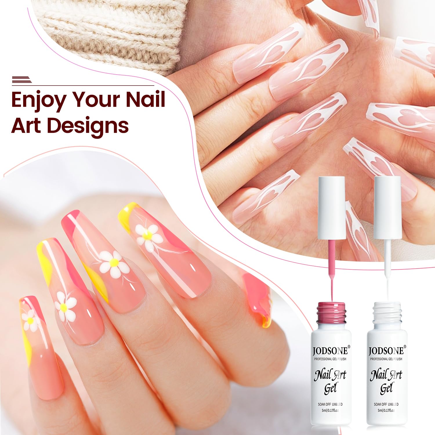 Thumbnail 3 de JODSONE 10pcs Nail Art Gel Liner Set with Thin 3D Effect Detail Pens