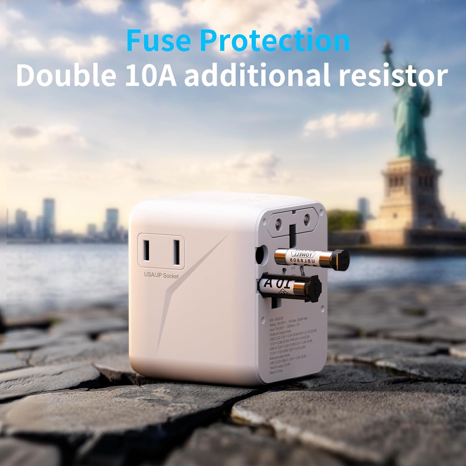 Thumbnail 4 de KEMELO 25W Reiseadapter Weltweit (5-in-1) mit USB A und USB-C – internationaler Travel-Adapter für viele Länder