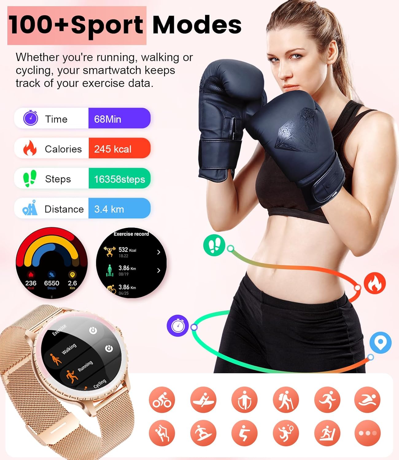 Thumbnail 5 de LIGE Smart Watch Women 1.27" HD fitness tracker