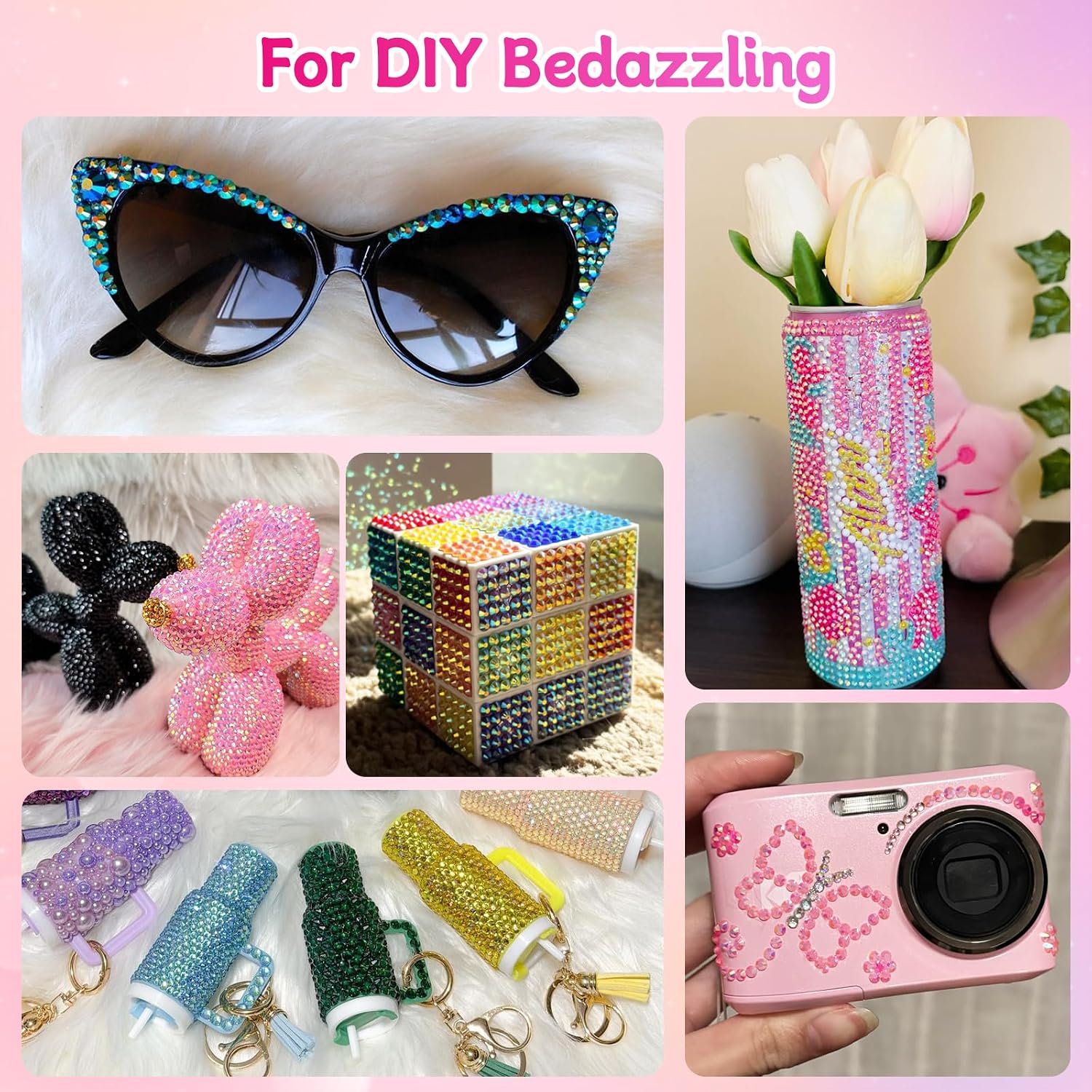 Thumbnail 6 de 30000 PCS Resin Jelly Rhinestones Bedazzling Kit – 3mm Flat Back Nail Gems with Tweezers and Pen