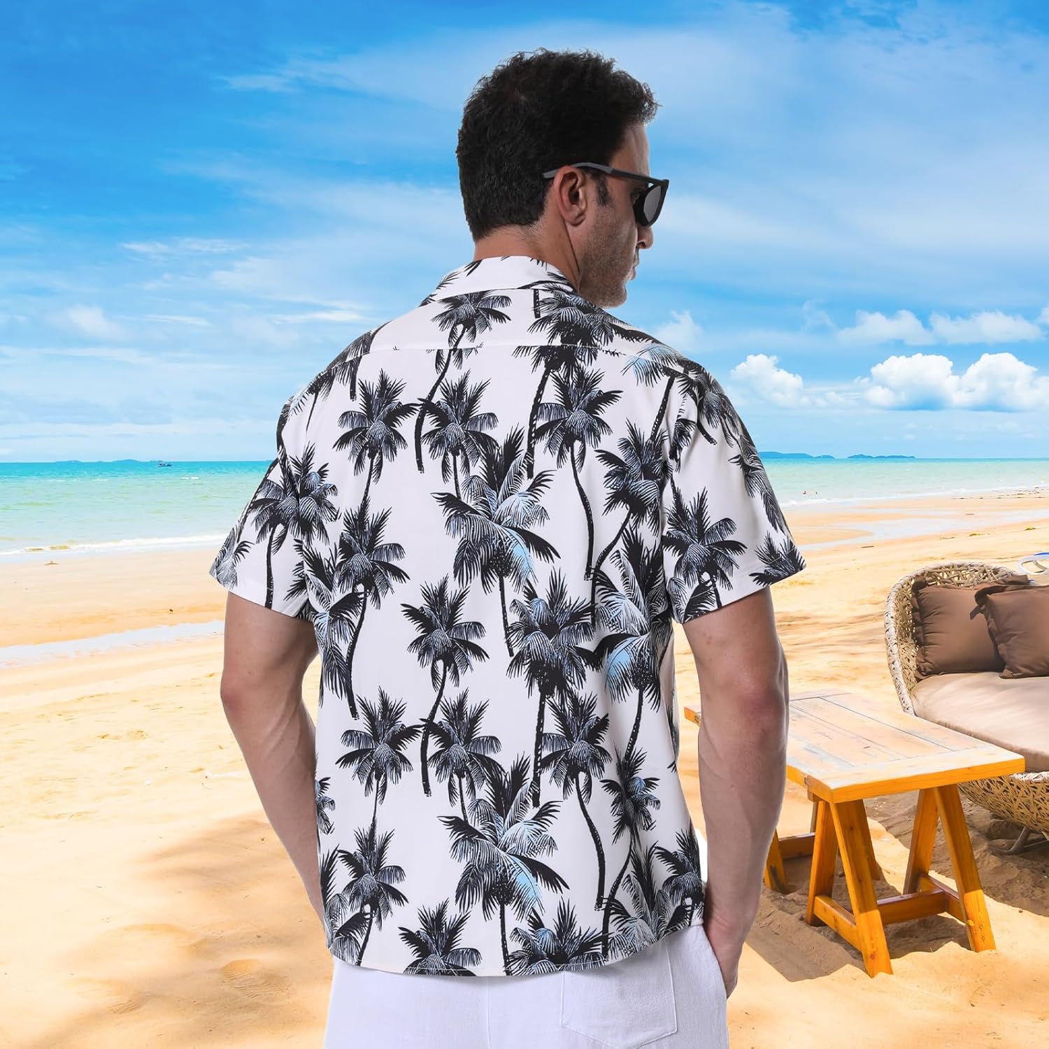 Thumbnail 3 de Danfiki Camisa Hawaiana Herren – Leichte Freizeithemden mit Kuba-Kragen