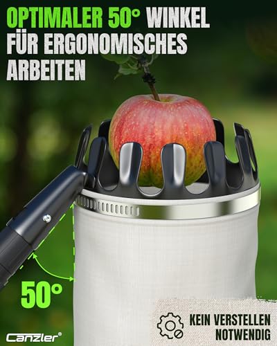 Detalle de Canzler Obstpflücker mit Teleskopstiel über 4 m – Obsternte ohne Leiter