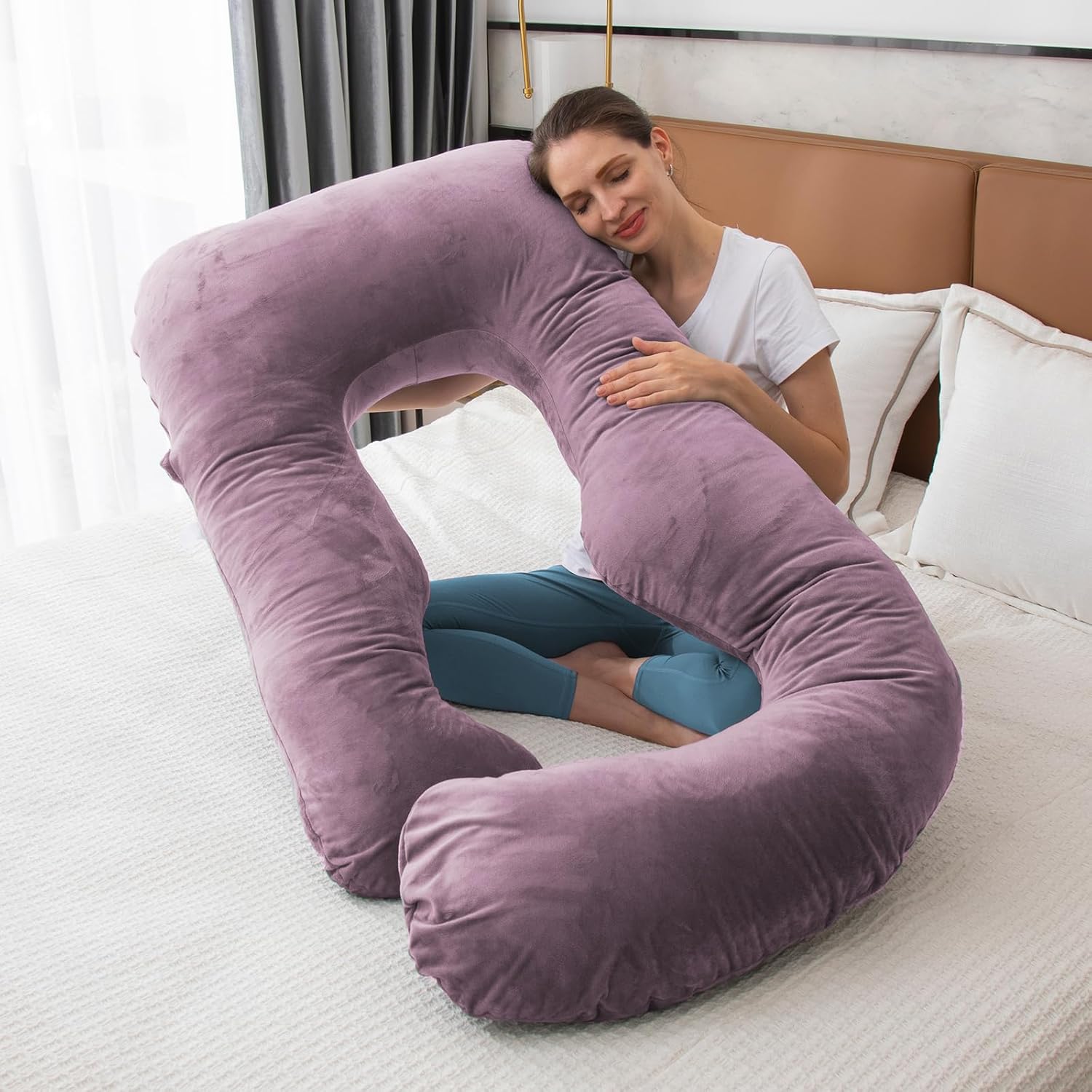 Thumbnail 6 de TaiBest U Shaped Full Body Pregnancy Pillow with Removable Cover – 55 Inch for Maternity Support