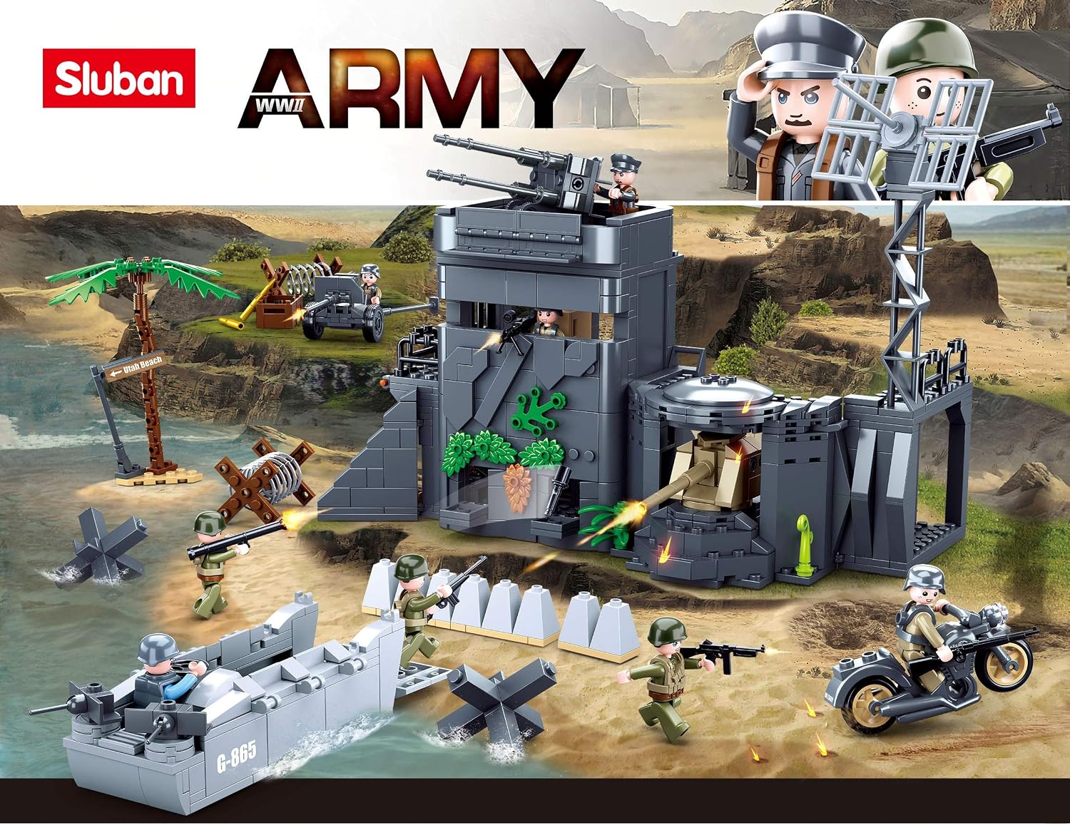 Thumbnail 5 de Sluban Army M38-B0861 – zestaw klocków Bitwa o Plażę, 765 elementów