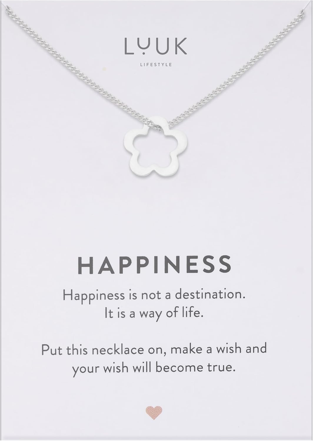 Thumbnail 6 de LUUK LIFESTYLE Collana con ciondolo diverso e acciaio inossidabile 50 cm – Happiness