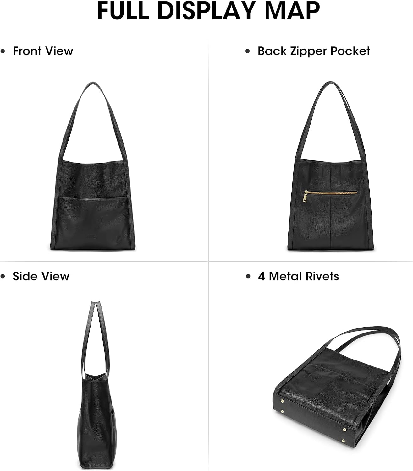 Thumbnail 5 de Kattee Women Shoulder Bag Genuine Leather Tote – Medium Size