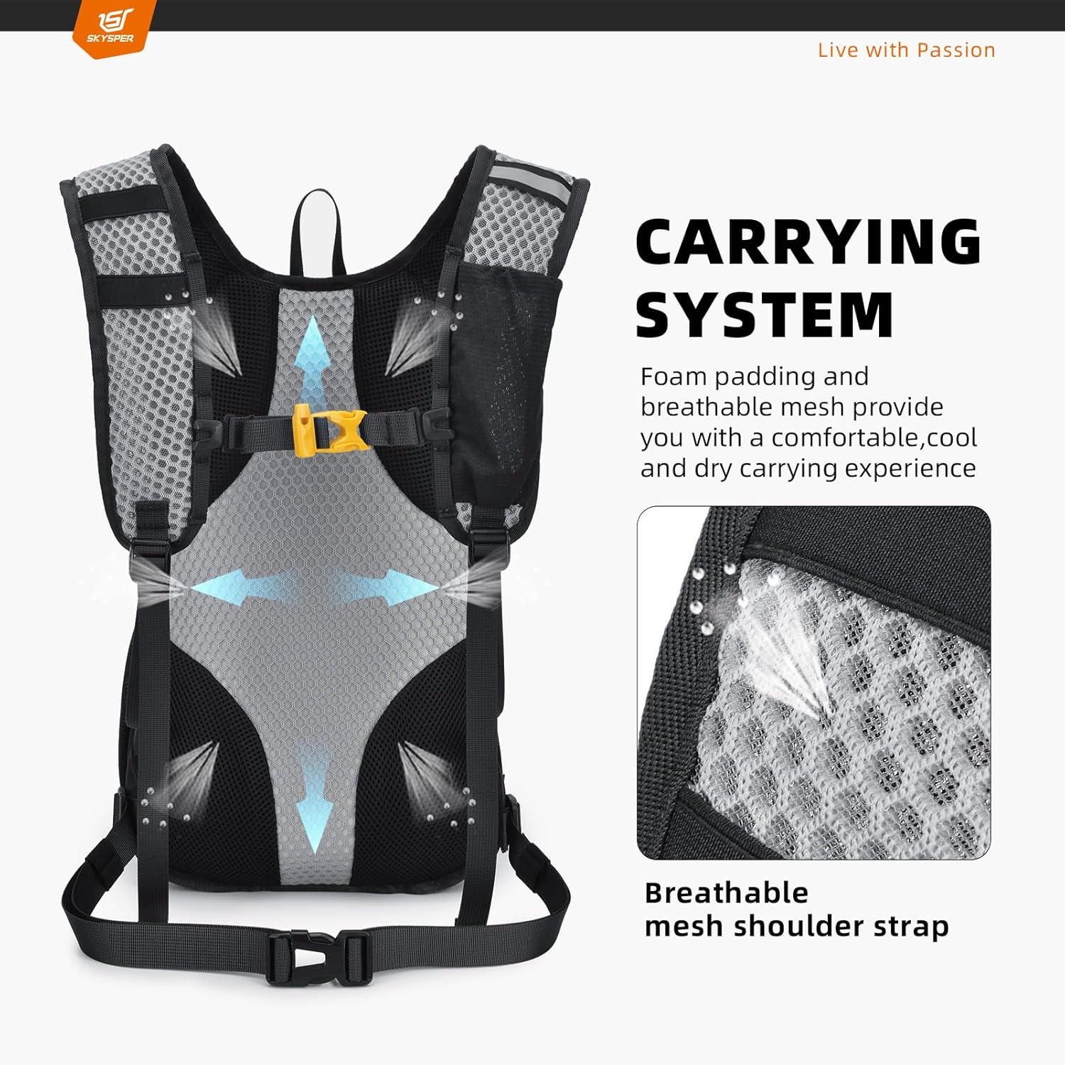 Thumbnail 3 de SKYSPER Wanderrucksack 15L – leichter Tagesrucksack für Herren zum Wandern, Tagesausflüge & Reisen