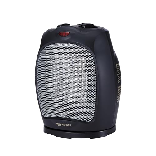 Detalle de Amazon Basics Radiateur soufflant céramique pivotant 1 800 W, noir