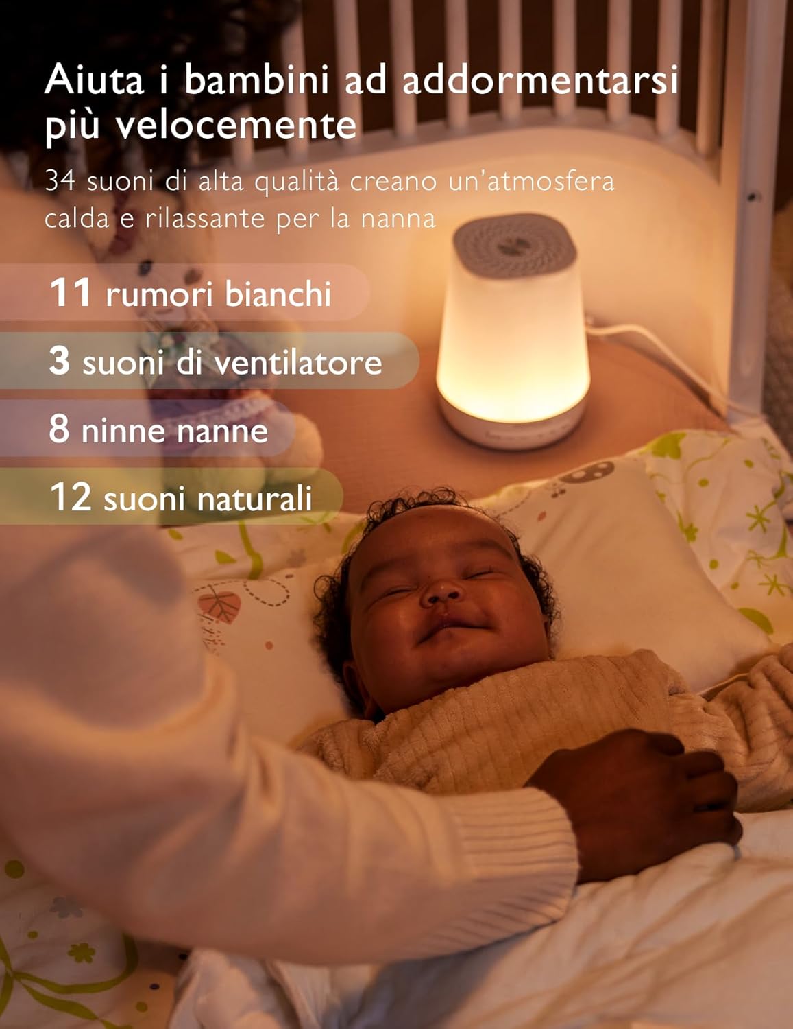 Thumbnail 4 de Momcozy Macchina del rumore bianco con 34 suoni, luce notturna multicolore e controllo via app/telecomando