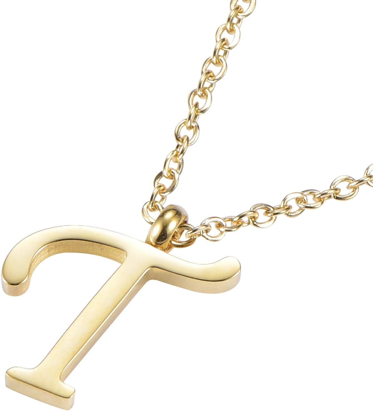 Detalle de Morella Collier pour Femmes en Acier Inoxydable Or avec Pendentif Lettres