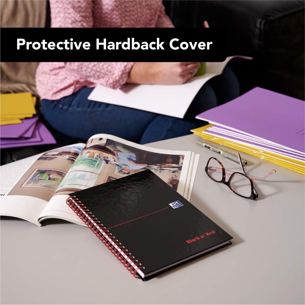 Thumbnail 2 de Oxford Black n' Red A5 Notebook (Pack of 3) – Glossy Hardback, Ruled, 140 pages, Wirebound