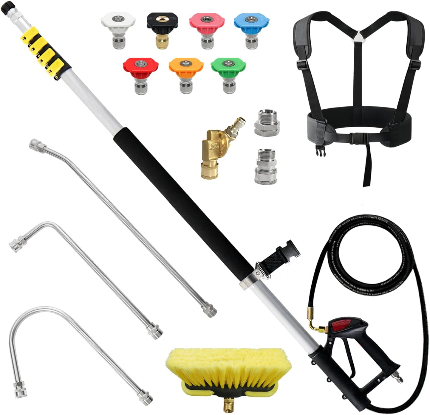 Detalle de JANZ TW-002 24-Foot Pressure Washer Wand with Extension Wands and 7 Nozzles