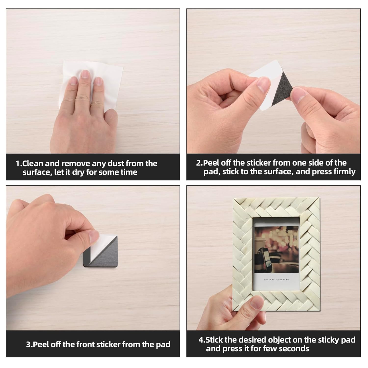 Thumbnail 1 de ZISMA Double Sided Sticky Pads (50 pcs) heavy duty adhesive foam mounting pads, square 40mm x 40mm & round 30mm