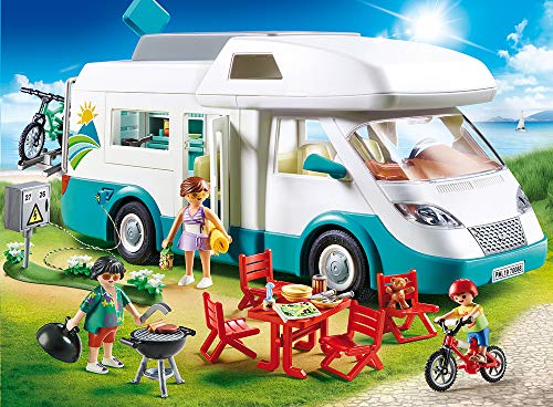 Detalle de Playmobil Family Fun 70088 Camping-Car Familial avec Toit Amovible et Accessoires