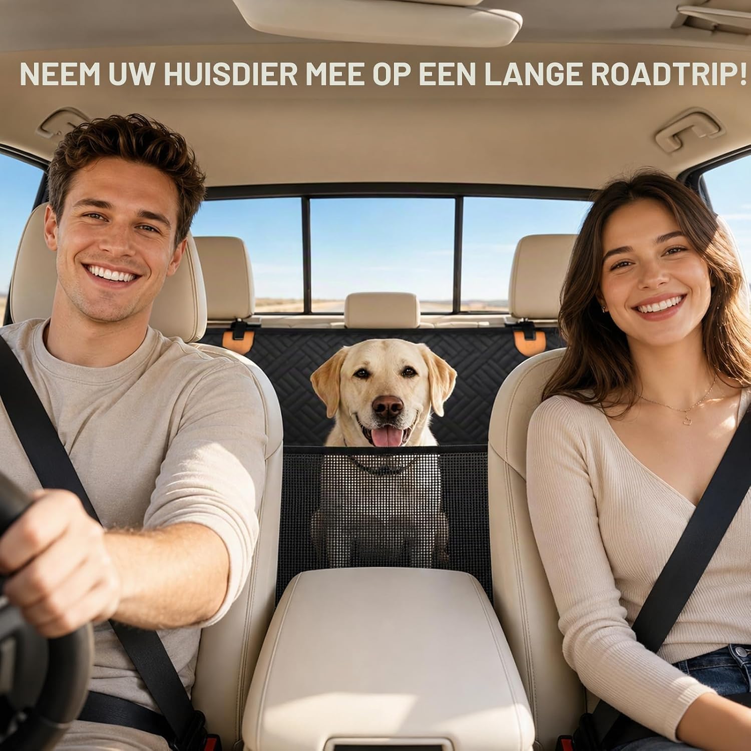Detalle 2 de Eosarcu Dog Car Seat hondendeken voor achterbank, 129 x 60 cm, 600D