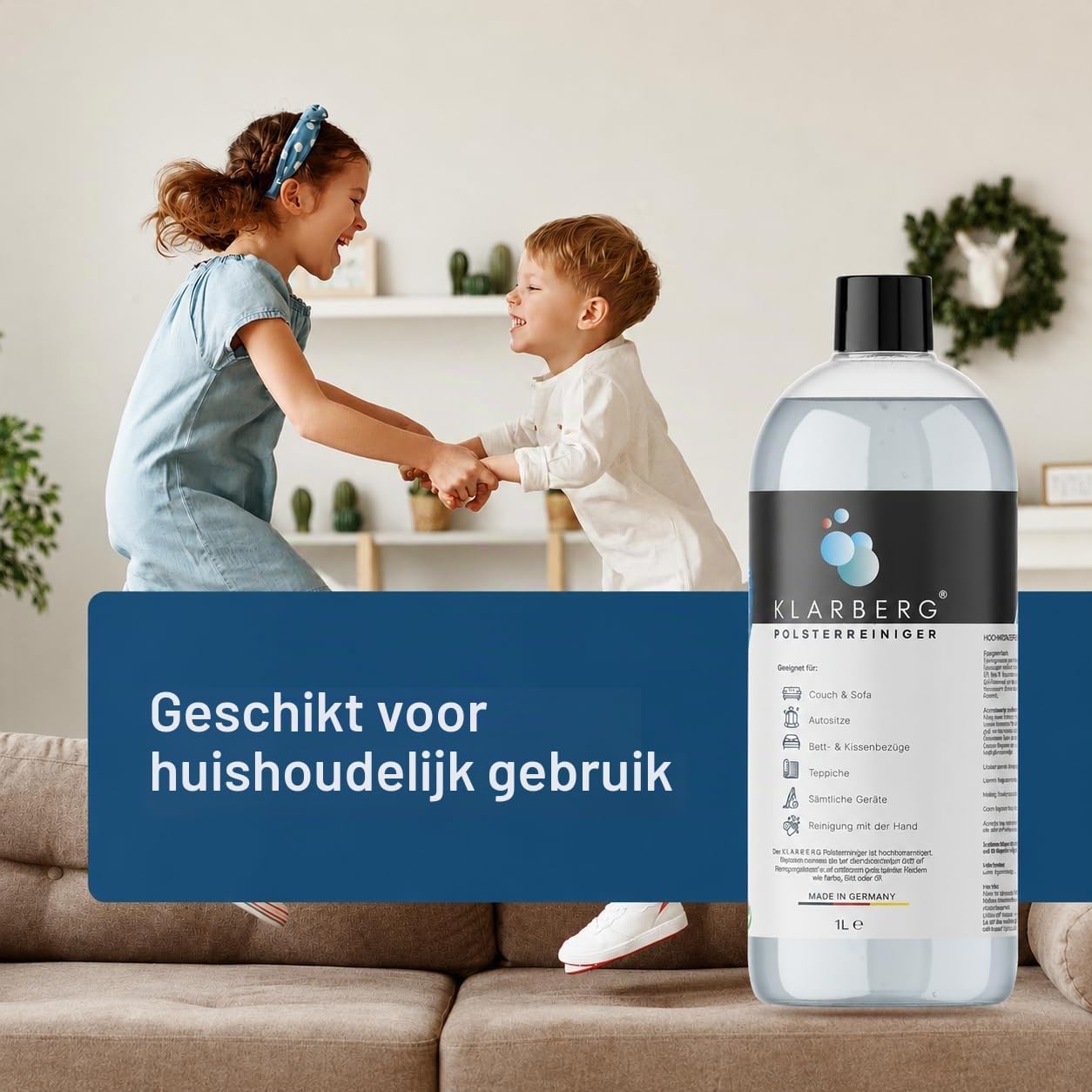 Detalle de KLARBERG 2x1L textielreinigerconcentraat voor bekleding, tapijt en autostoelen