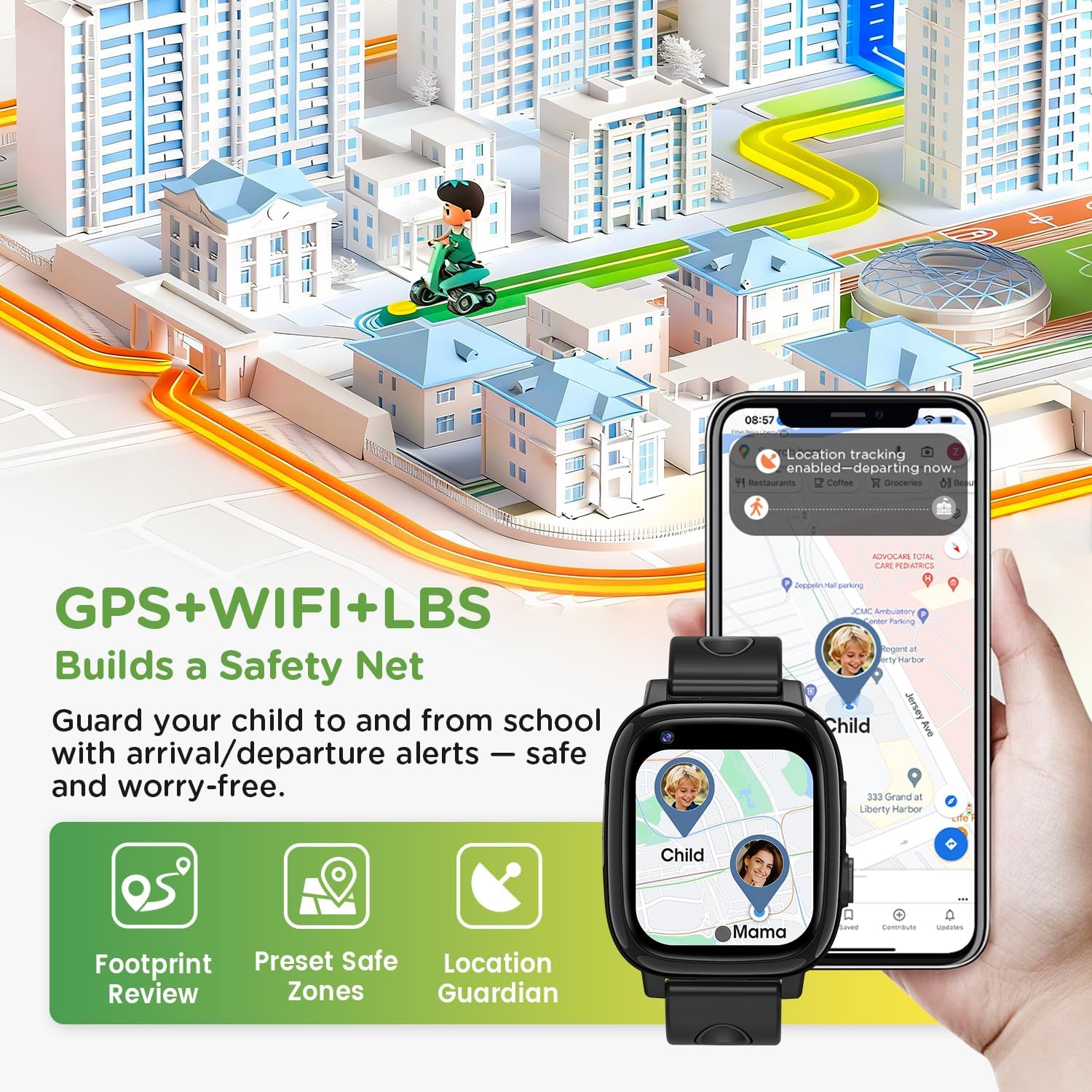 Thumbnail 3 de whraills 2026 Nouvelle 4G Montre Connectée Enfant – Écran HD, GPS + SOS, mode École et IP68