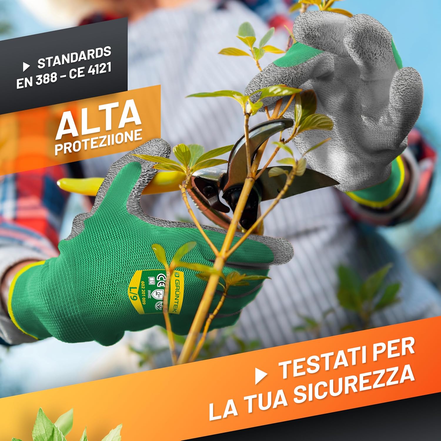 Thumbnail 3 de GRÜNTEK Guanti da Lavoro e Giardinaggio M8 – 5 paia, rivestimento in lattice per una presa sicura