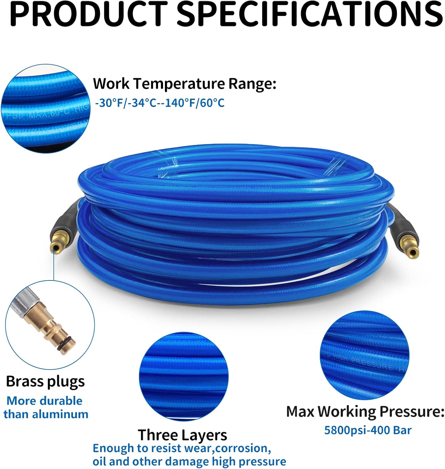 Detalle de 15m high pressure washer hose for Karcher