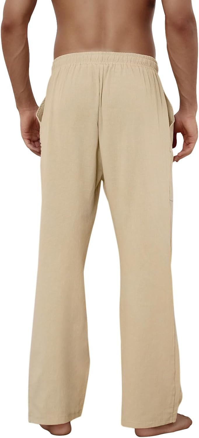 Detalle de Puimentiua Leinenhose Herren – Lang, leicht & locker sitzend (S–3XL)