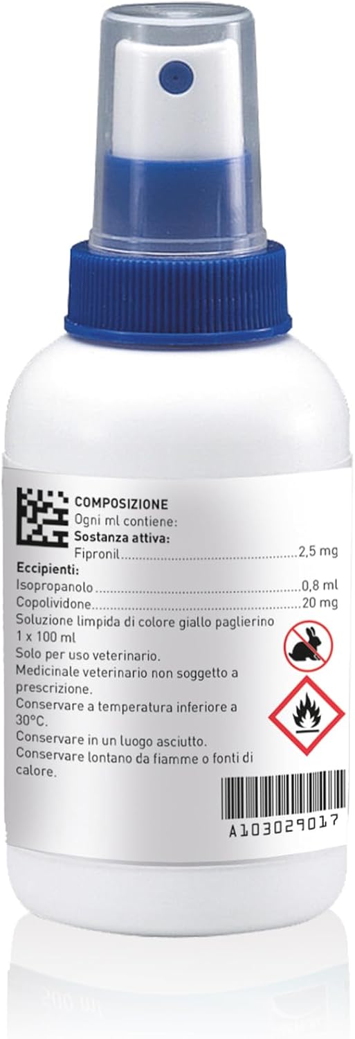 Detalle 2 de FRONTLINE Spray 100 ml: antiparassitario per cani e gatti dalla seconda giorno di vita