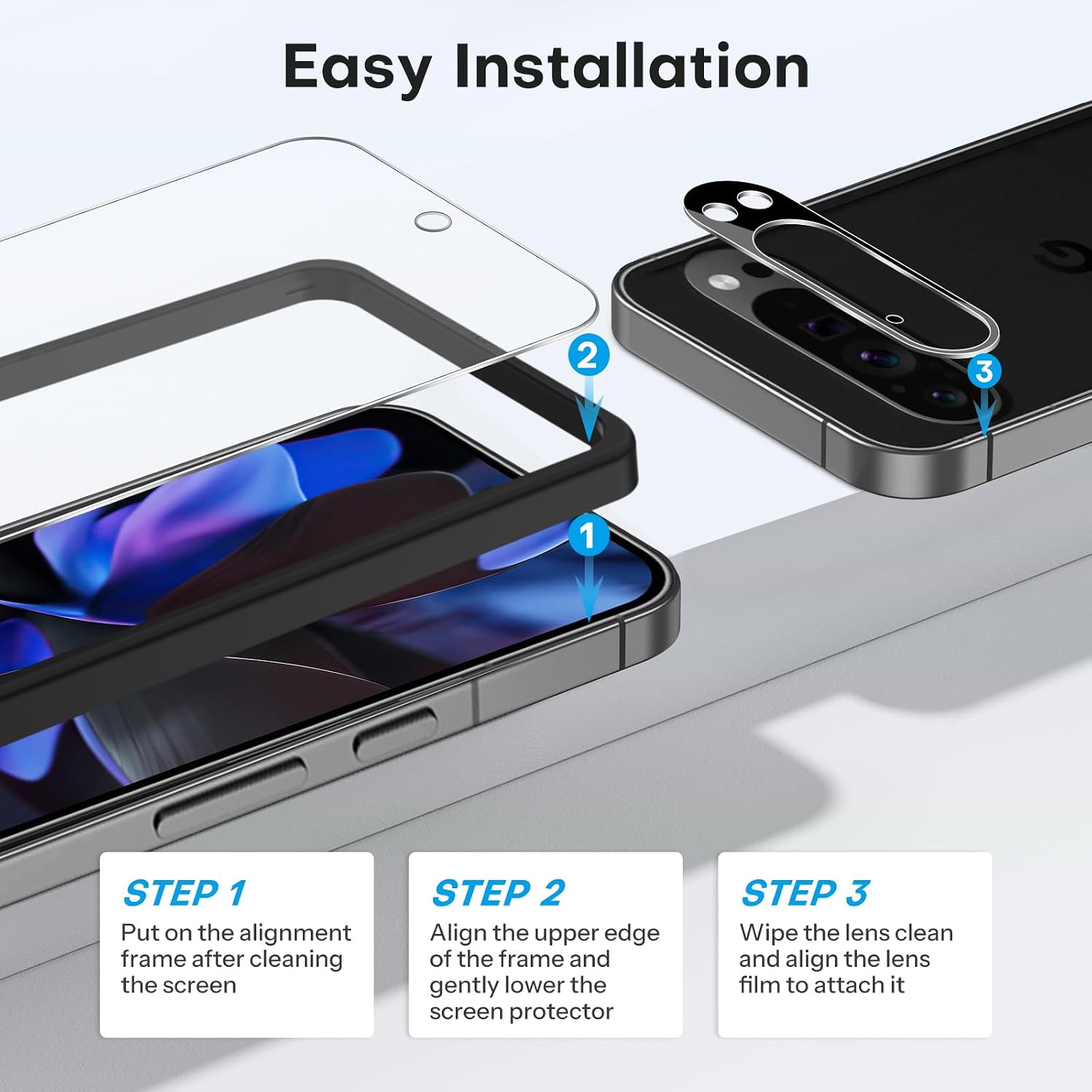 Thumbnail 3 de OMOTON Pixel 9 Pro XL Screen Protector 6.8-inch