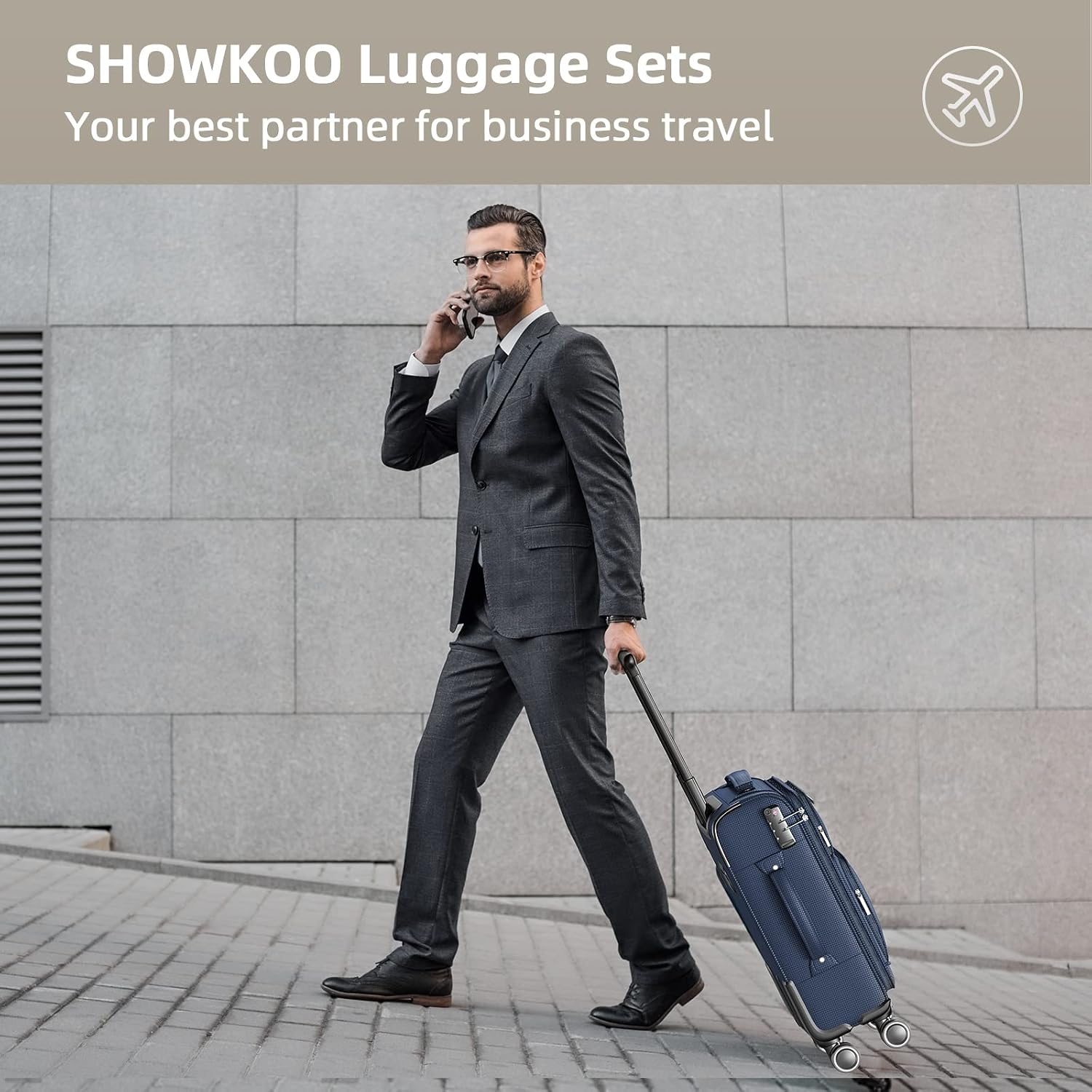 Thumbnail 5 de SHOWKOO 3-Piece Softside Expandable Luggage Set (20in/24in/28in) with 360° Spinner Wheels
