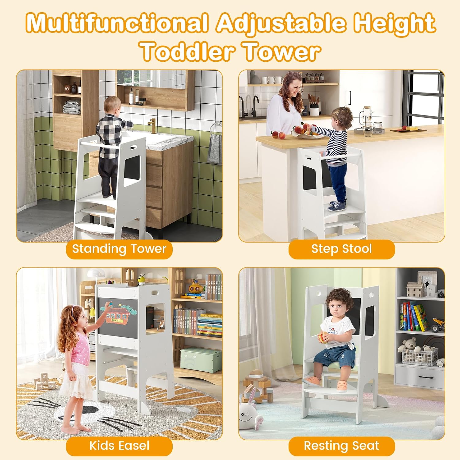 Detalle 2 de INFANS Toddler Standing Tower, Wood