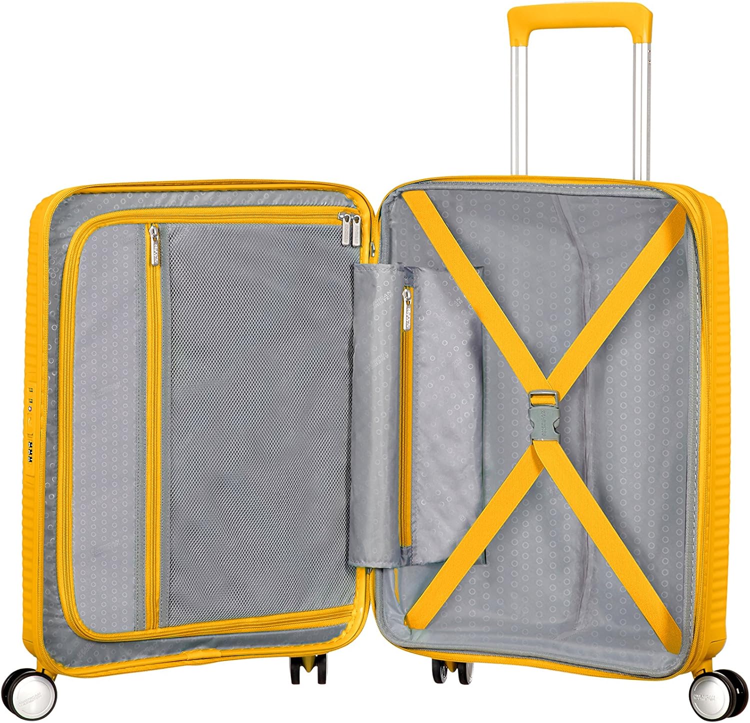 Detalle de American Tourister Soundbox - Valise Spinner S Extensible 55 cm, Jaune
