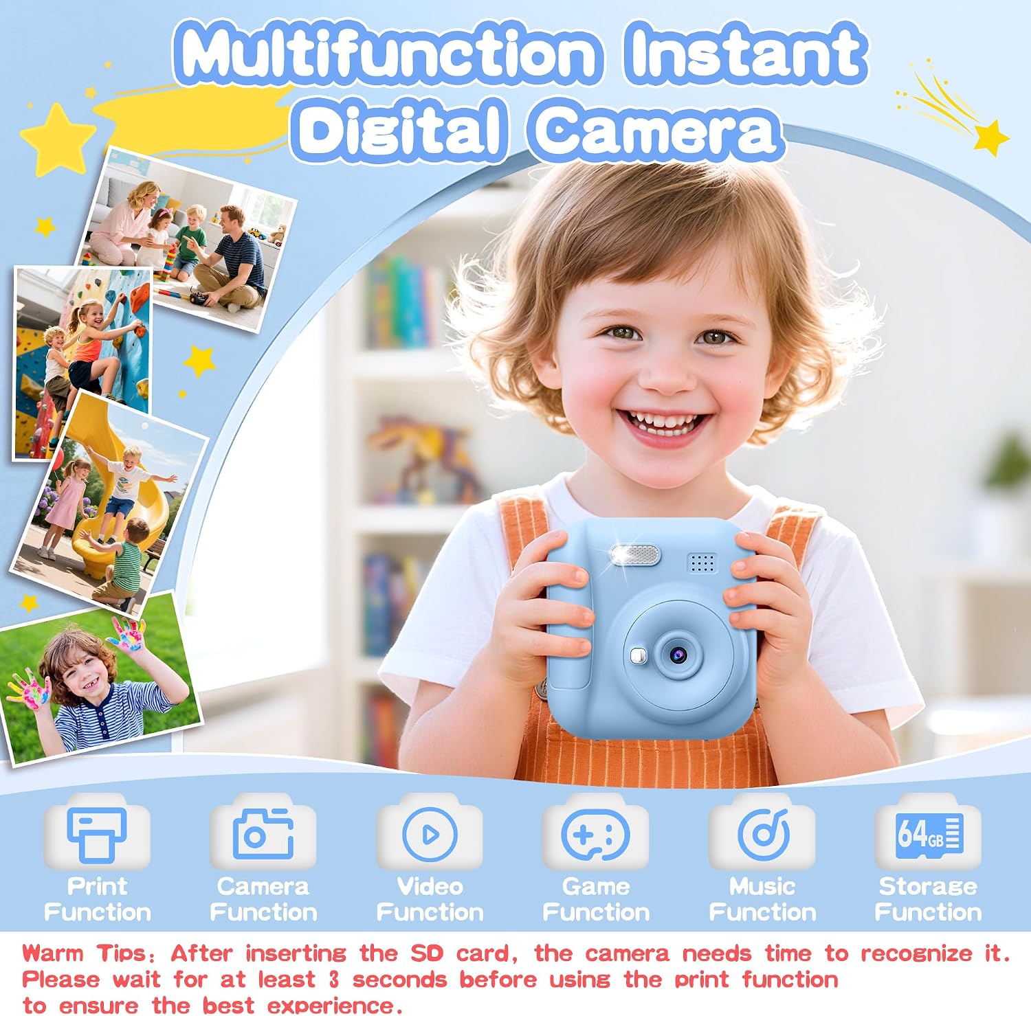 Detalle 2 de Coxlame Kids Instant Print Camera 1300mAh