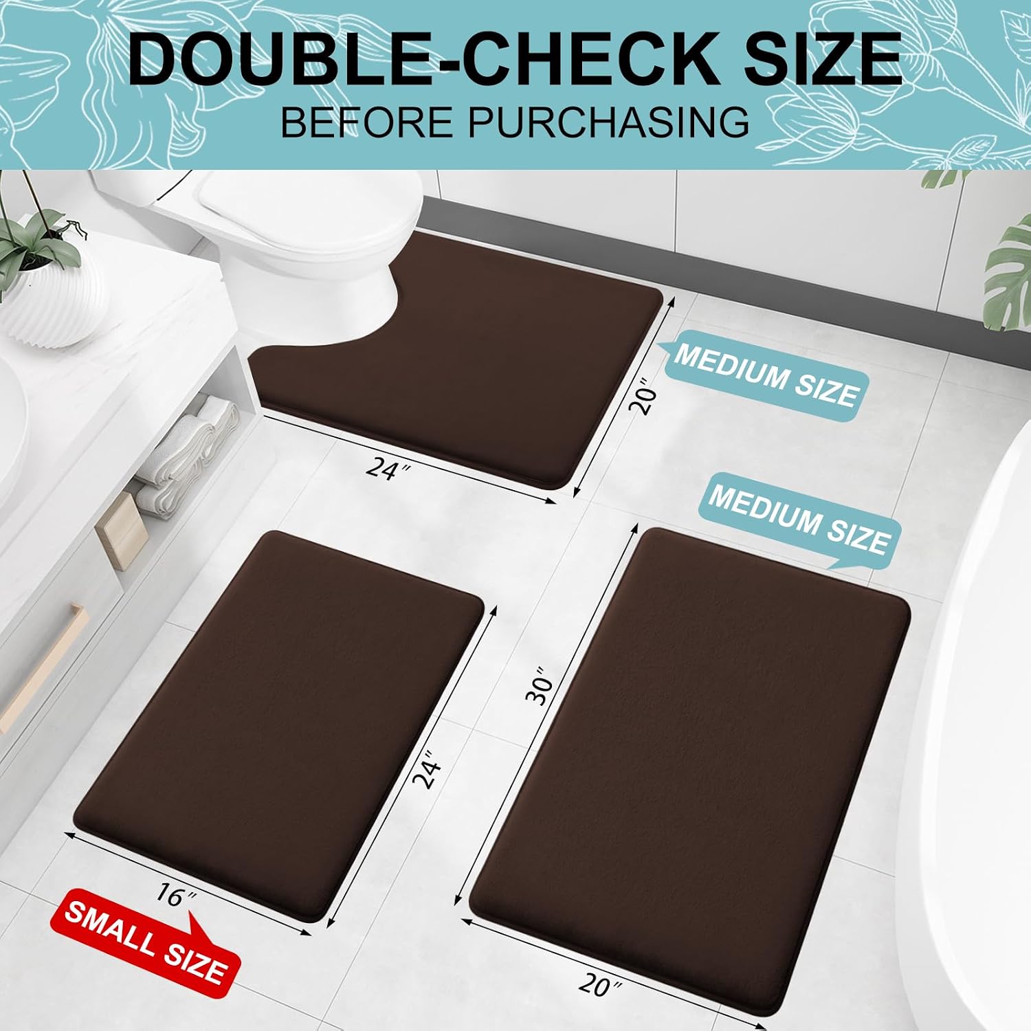 Detalle de Smiry Memory Foam Bath Mat 47x17