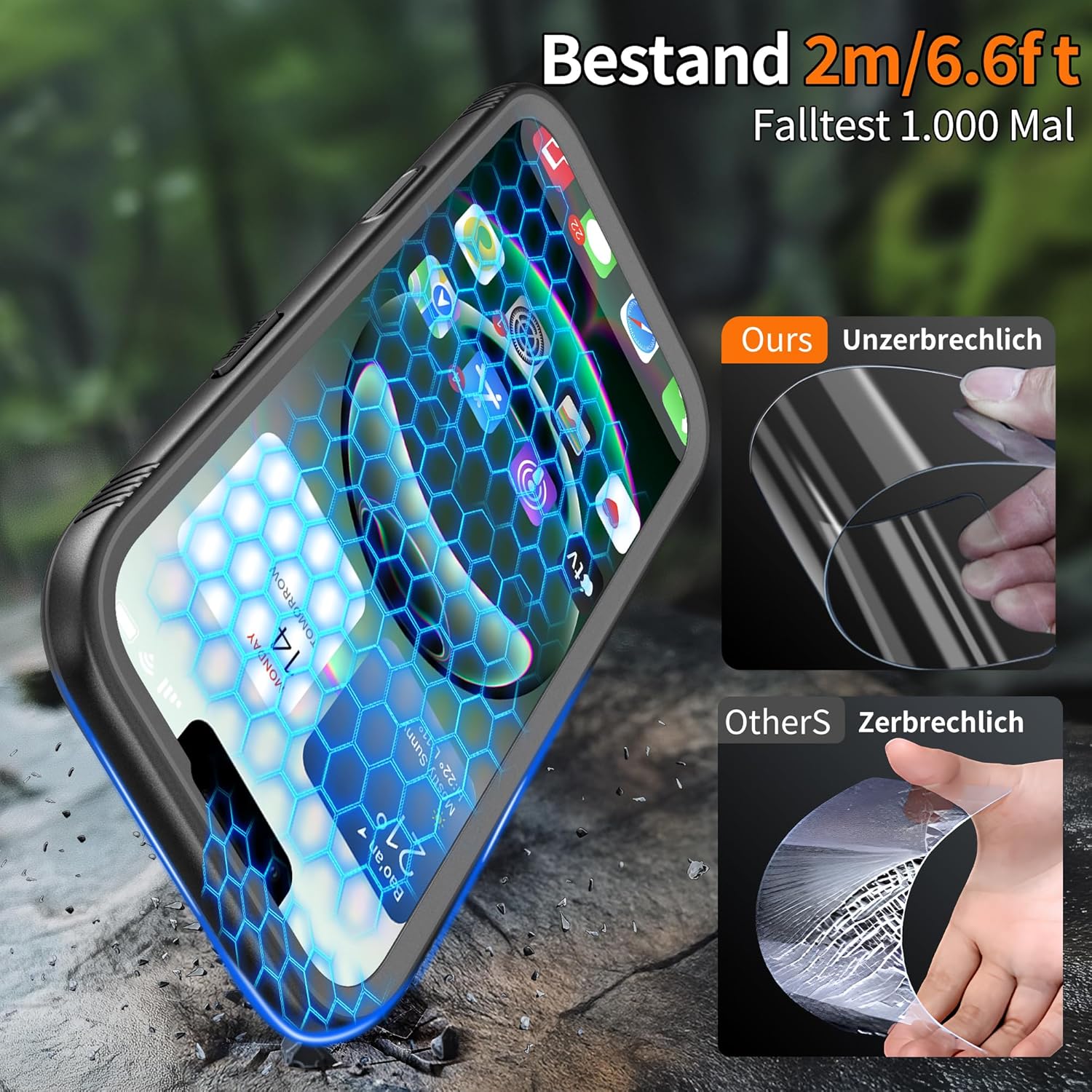 Detalle de Cozycase TOP Militärschutz für iPhone Air – wasserdichte 360° Panzerhülle mit Display‑ und Kameraschutz