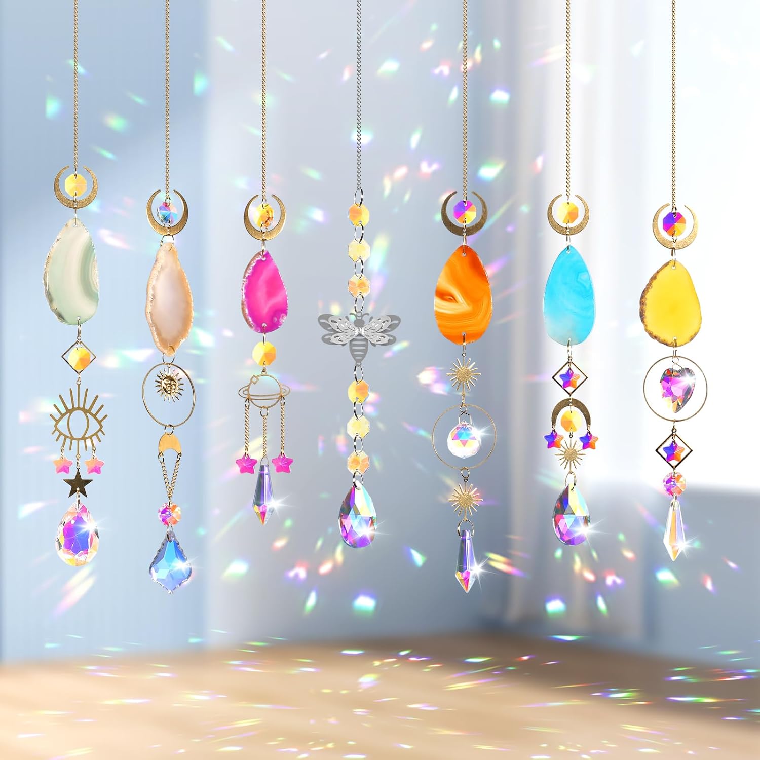 Thumbnail 5 de BlumWay 7-piece Sun Catchers for Windows with crystal prisms and hanging wind chimes