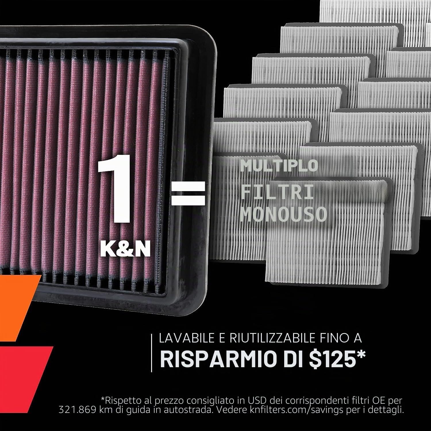 Thumbnail 1 de K&N 33-3006 Filtri Aria Sostitutivi Auto: lavabili, riutilizzabili e dal flusso d’aria elevato