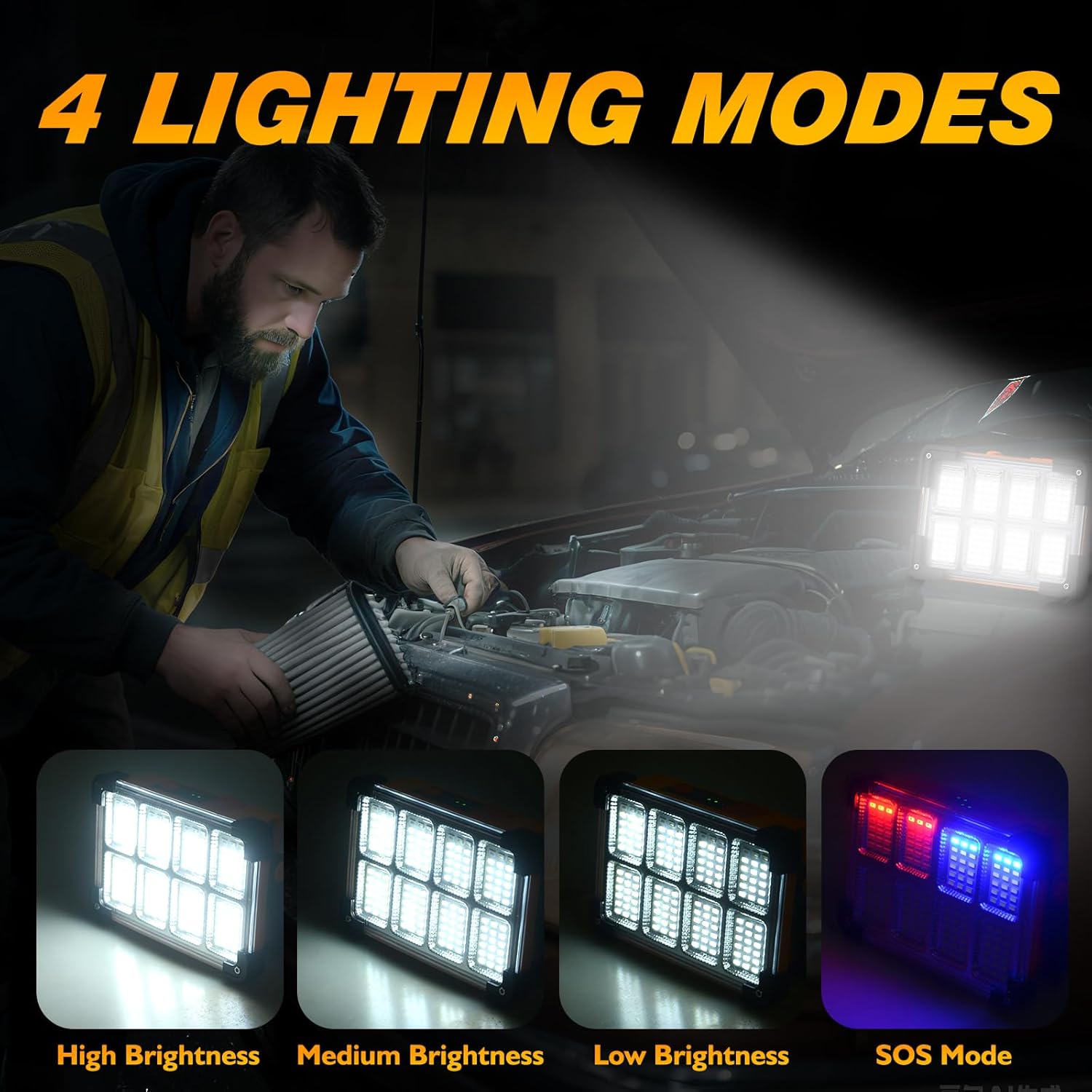Detalle de LED Rechargeable Work Light 4-mode 🔦