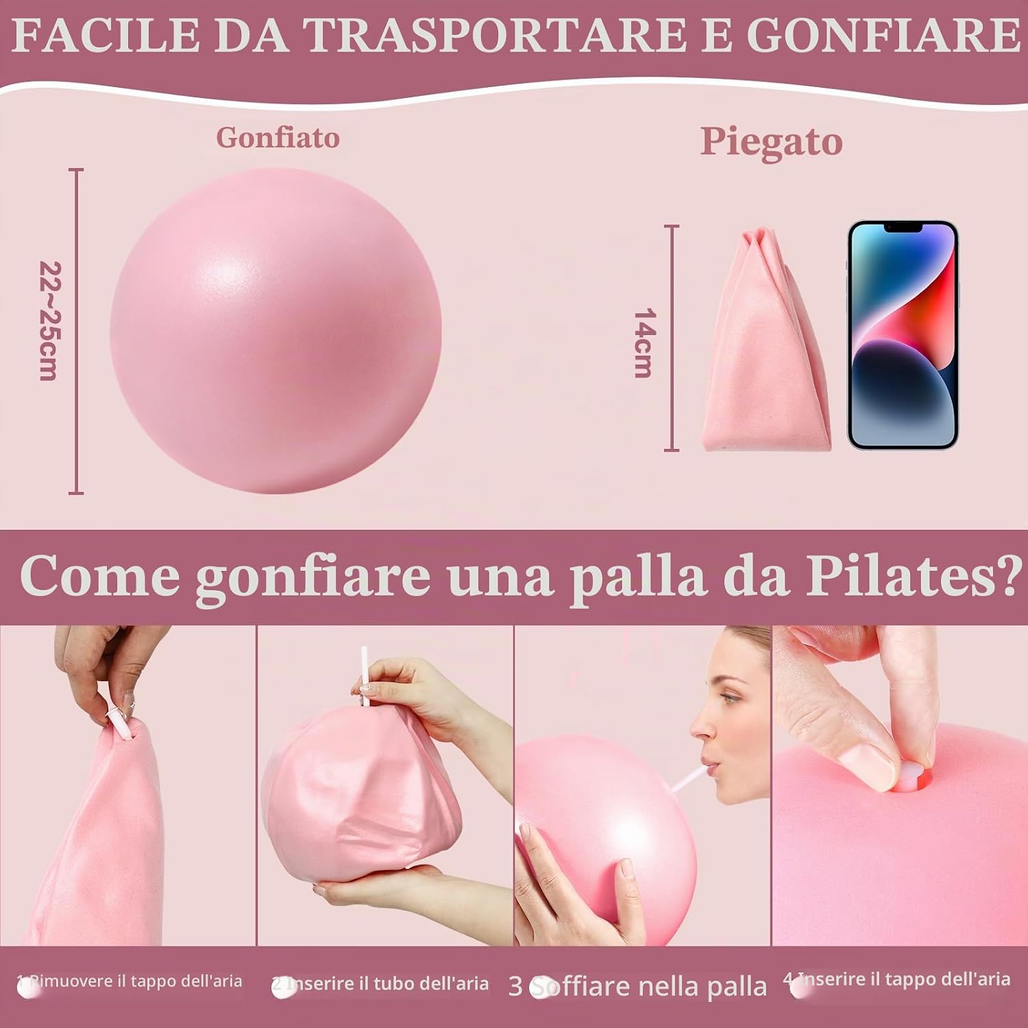 Detalle 2 de Vortix 3/6 25 cm pallina pilates anti‑esplosione